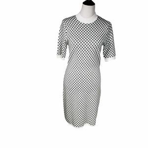 Abercrombie & Fitch size *Medium* Green & White Mockneck Mini Sweater Dress